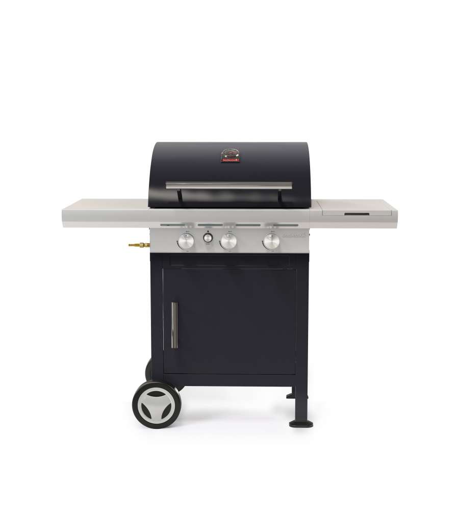 BARBECUE A GAS 3 FUOCHI BARBECOOK "SPRING 3112" CON GRIGLIE IN GHISA, 133X57X115 CM