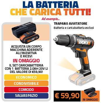 Worx - La Batteria che carica tutti!