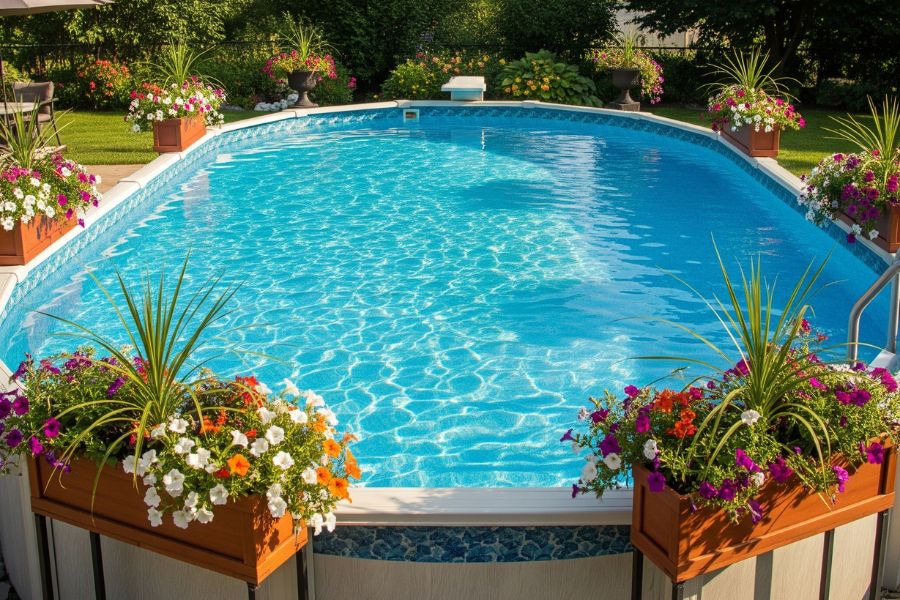 Come camuffare una piscina fuori terra