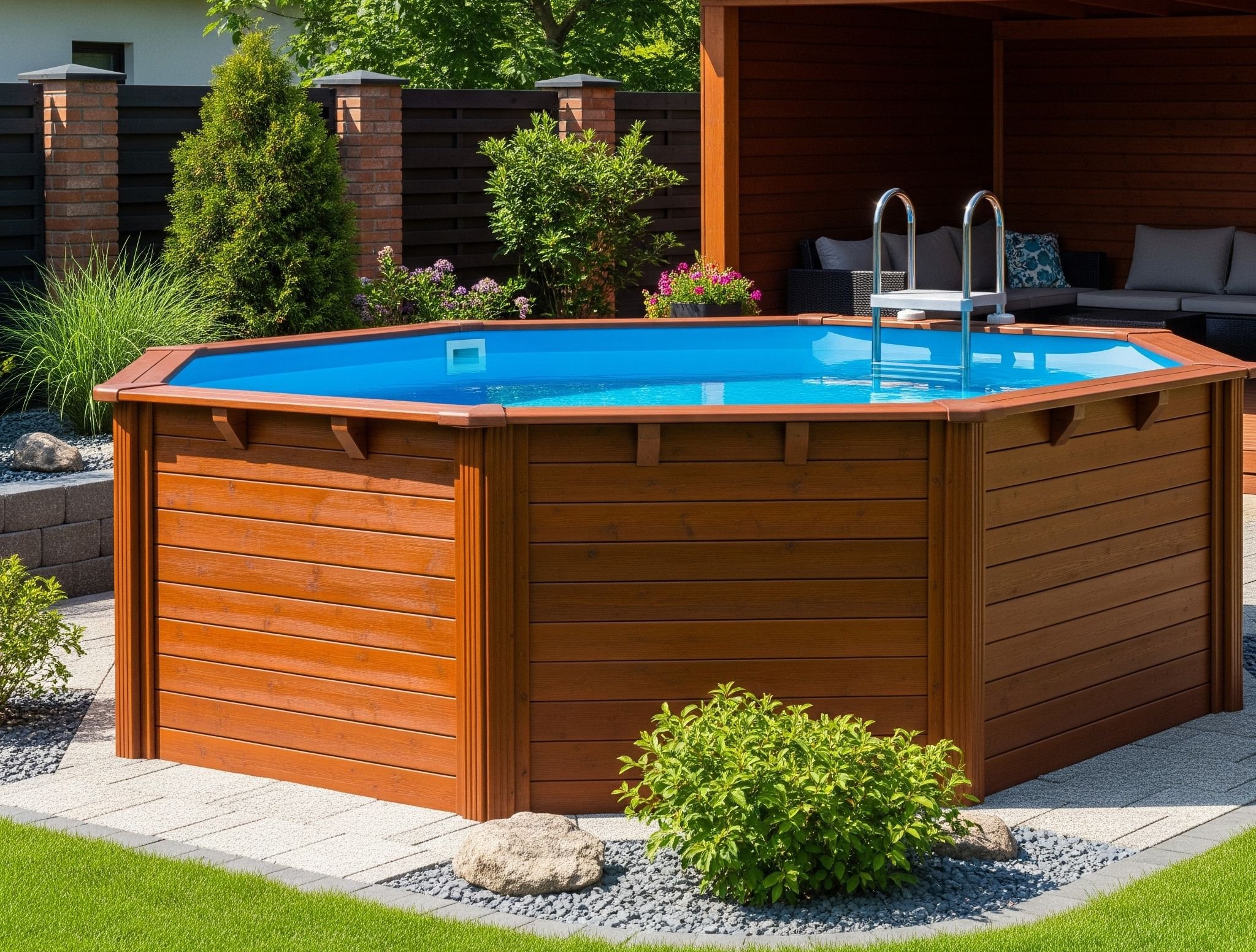 Come camuffare una piscina fuori terra