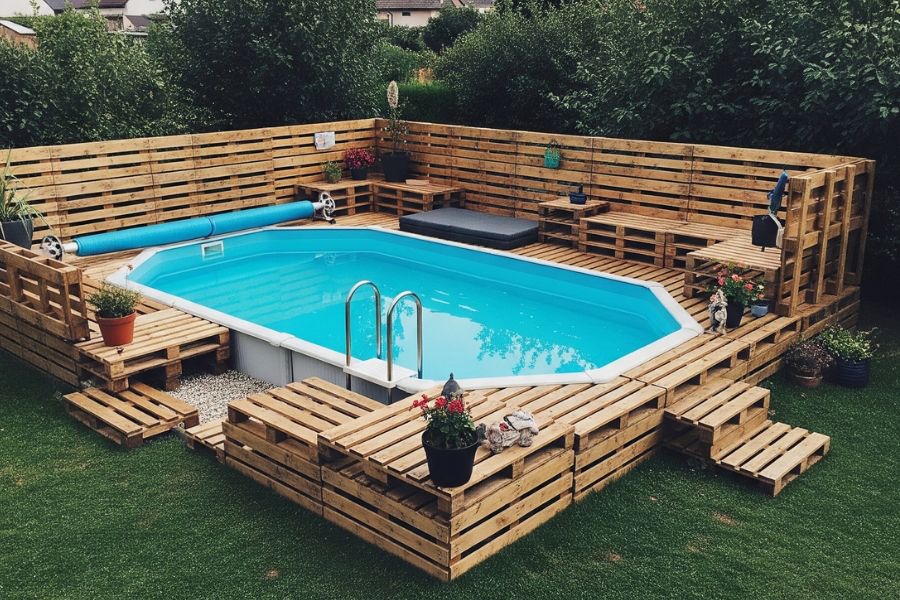 Come camuffare una piscina fuori terra