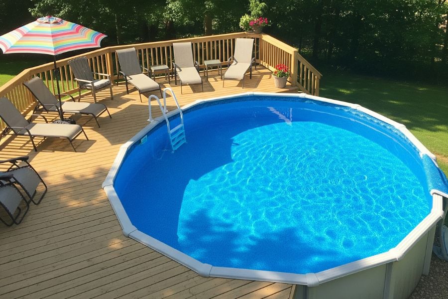Come camuffare una piscina fuori terra