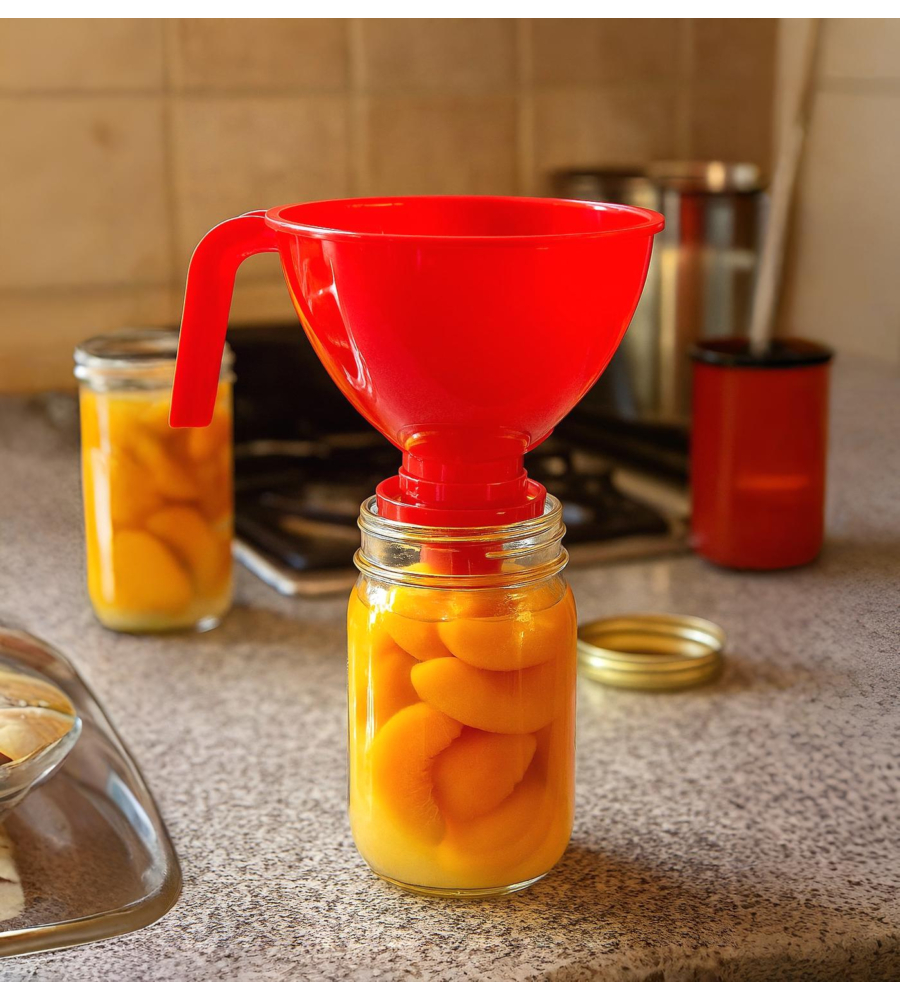Imbuto per vasi da conserva in plastica rosso