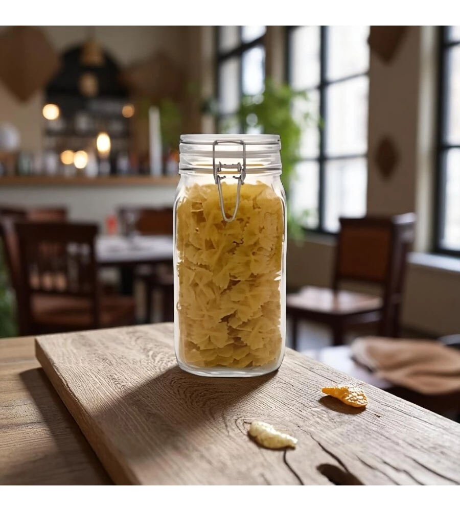 Barattolo in vetro con chiusura ermetica bormiioli "fido" 1 lt
