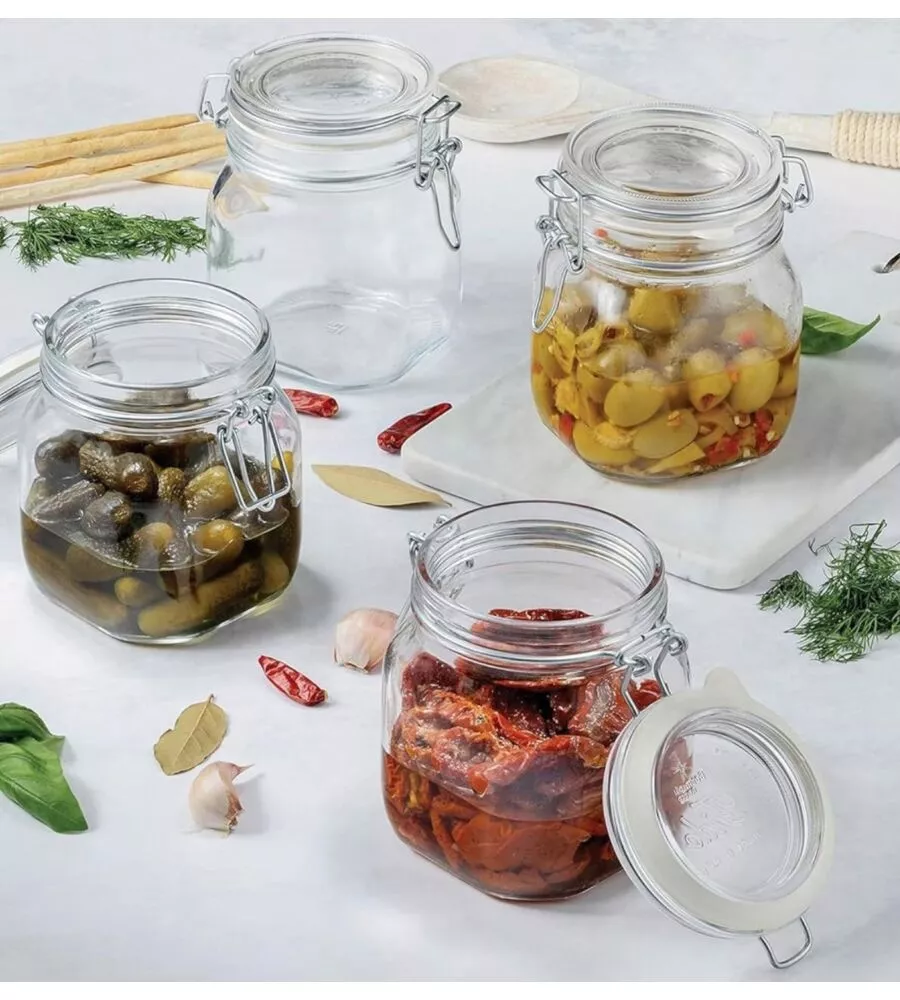 Barattolo in vetro con chiusura ermetica bormioli "fido" 500 ml
