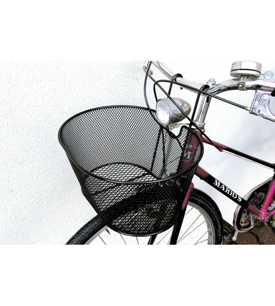 Cestino anteriore aovale a rete per bicicletta donna lampa in metallo  - 94531