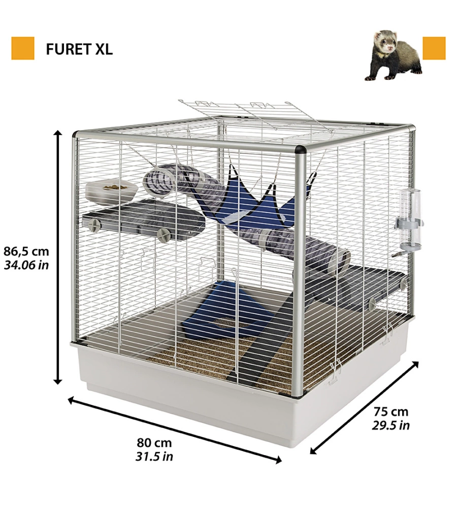 Gabbia per roditori e furetti 'furet xl', 80 x 75 x h86.5 cm - ferplast.
