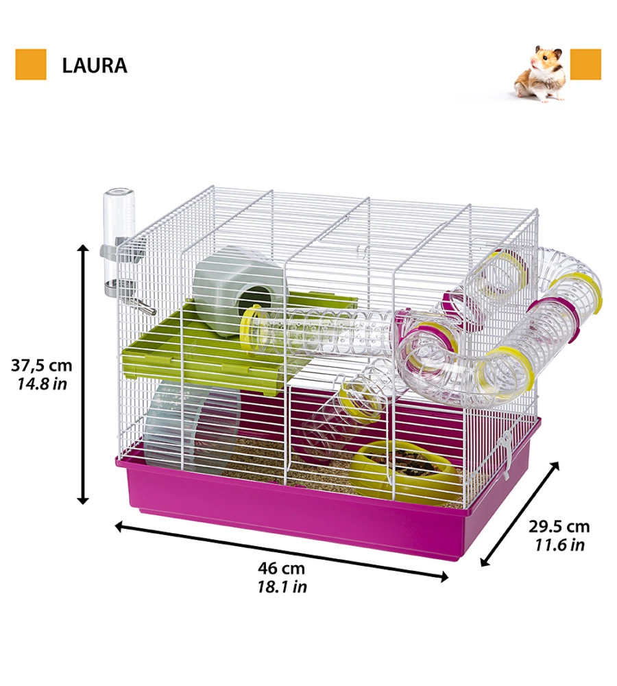 Gabbia per criceti 'laura',  46 x 29,5 x h 37.5 cm - ferplast