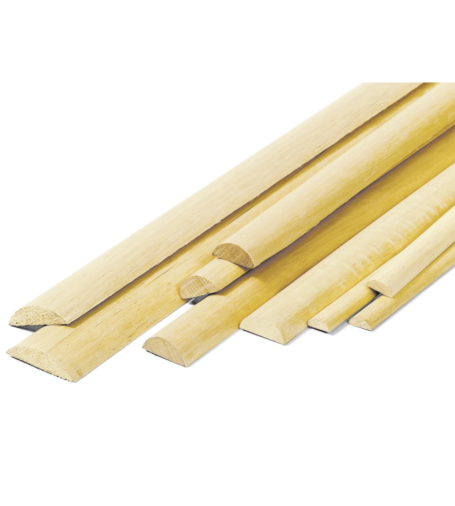 Bastoni mezzo tondi in legno di kotÒ 5 x 10 x 2450 mm