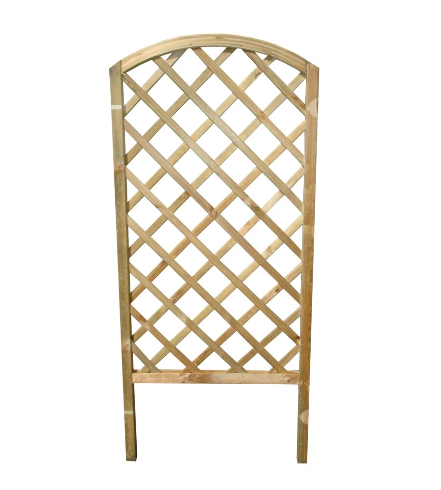 Griglia da esterno diagonale ad arco in legno di pino 72x4,5x160 cm