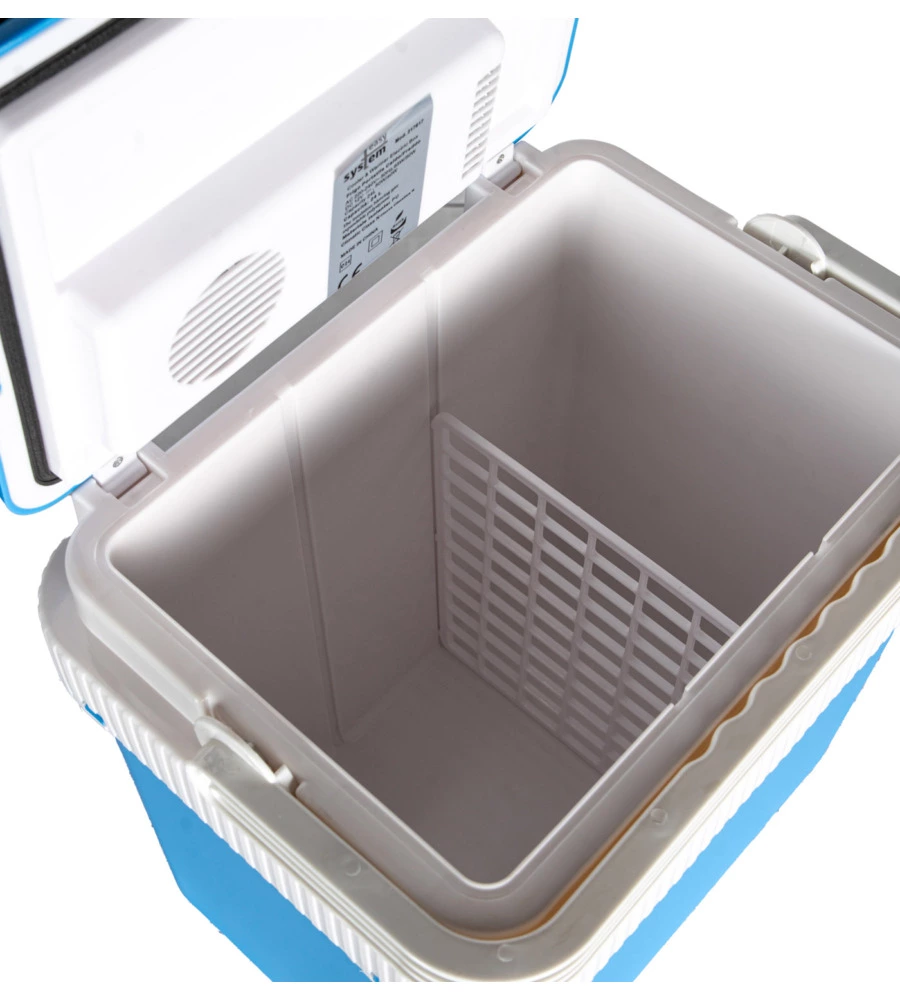 Frigo portatile elettrico da campeggio easy system blu con adattatore 24 lt