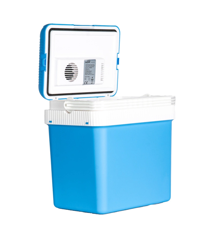 Frigo portatile elettrico da campeggio easy system blu con adattatore 24 lt