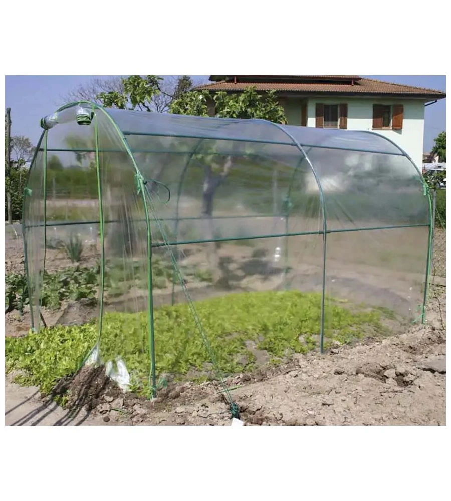 Telo di ricambio verdemax per serra premium in plastica trasparente 200x300x180 cm