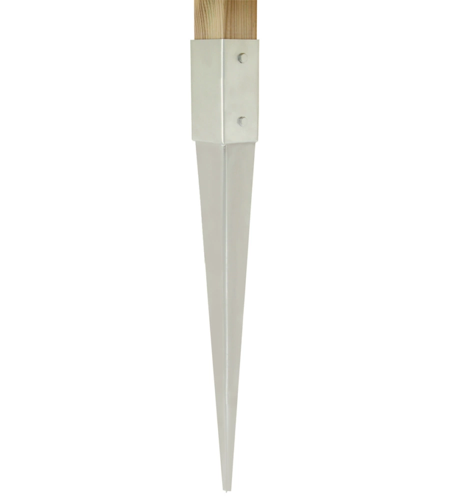 Puntale porta pali con fissaggio al suolo - 71x150x750 mm.