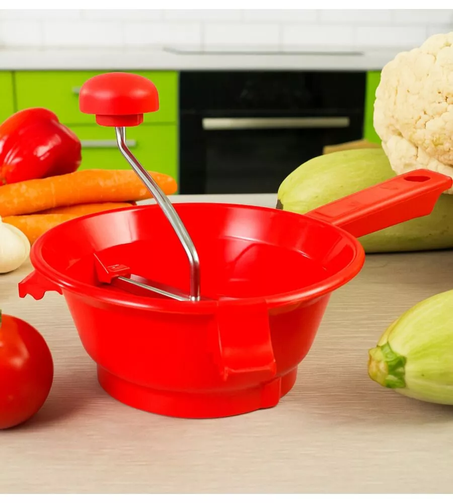 Passaverdure con 3 accessori rosso
