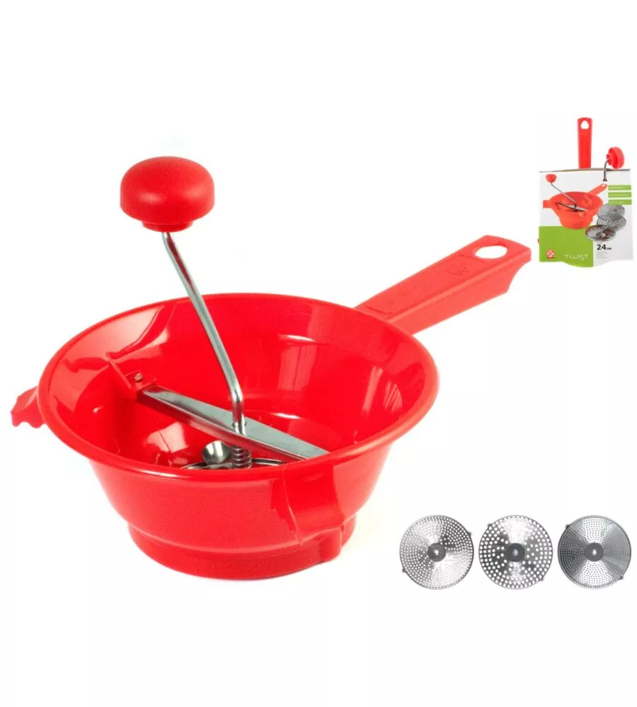Passaverdure con 3 accessori rosso