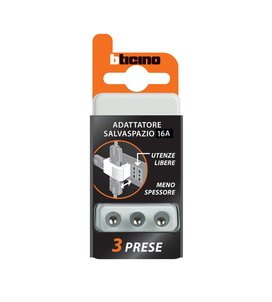 Kit adattatore corner 3 bipasso sp16a bianco - bticino.