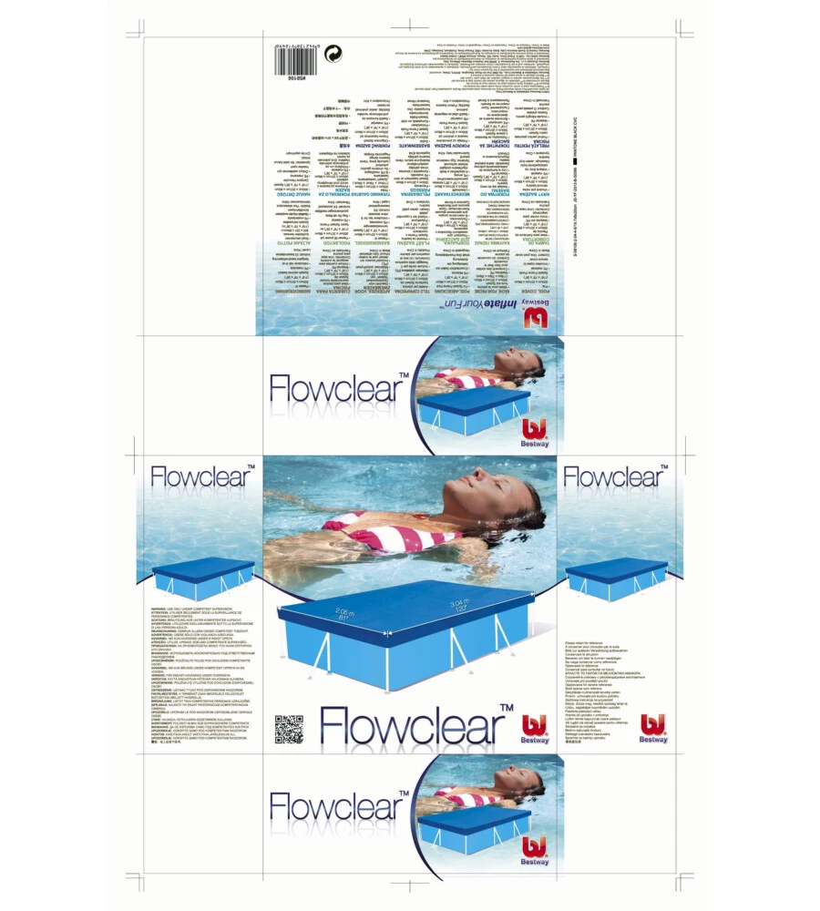 Telo di copertura per piscina da 300 cm bestway 304x205 cm - cod. 58106