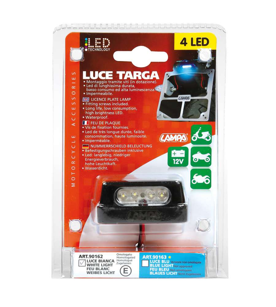 LUCE TARGA 4 LED BIANCA  90162