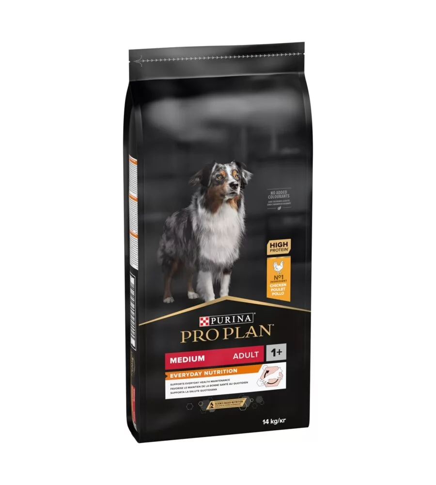 Crocchette per cani purina "pro plan" adulto di taglia media con pollo everyday nutrition 12 kg