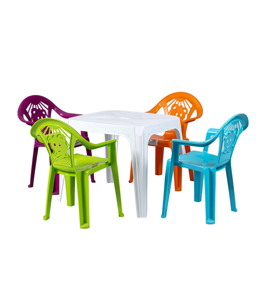 Tavolo per bambini "baby dady" in polipropilene bianco 48x56x45 cm