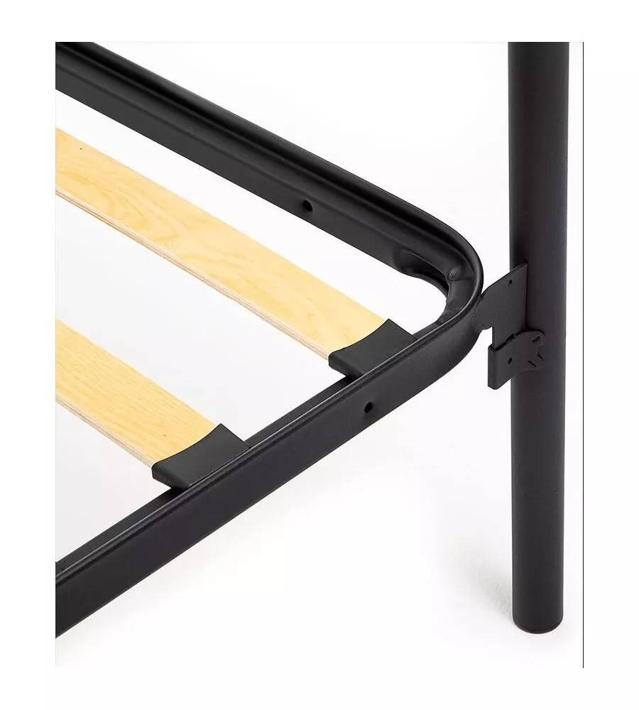 Letto a castello smontabile in metallo nero 203x145,5x83 cm