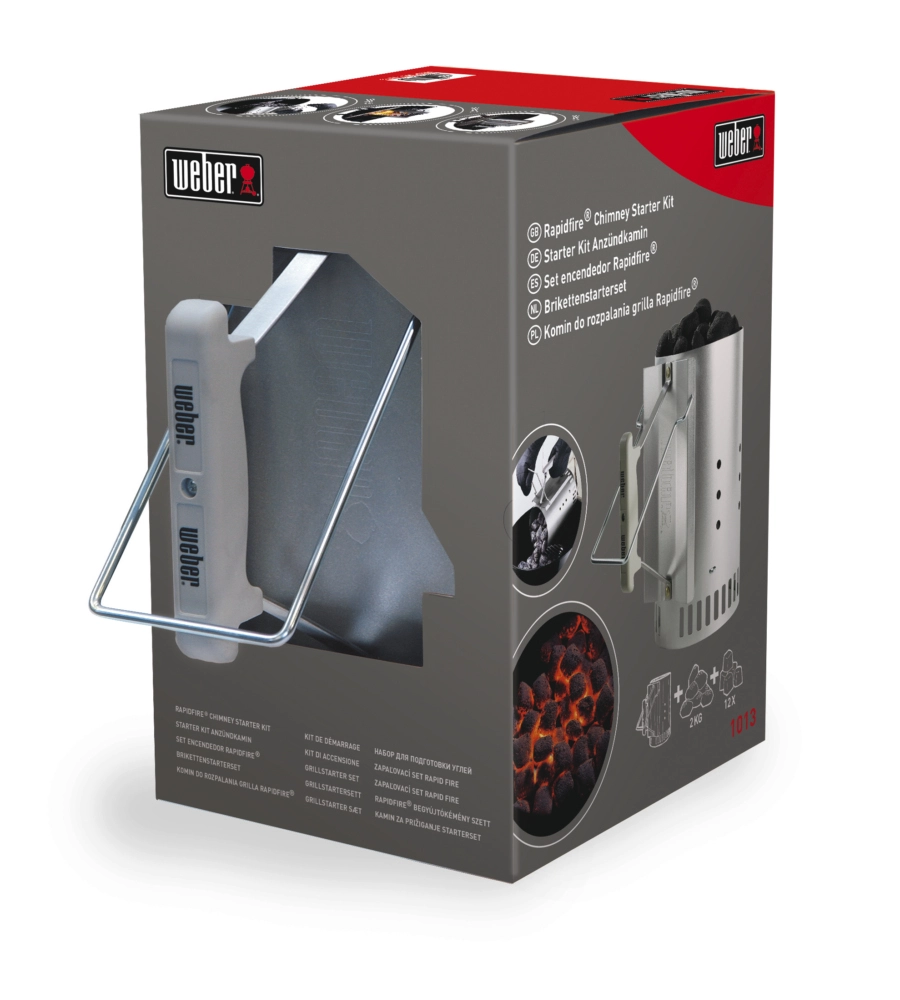 Kit ciminiera di accensione weber per barbecue a carbonella + 2 kg di bricchetti