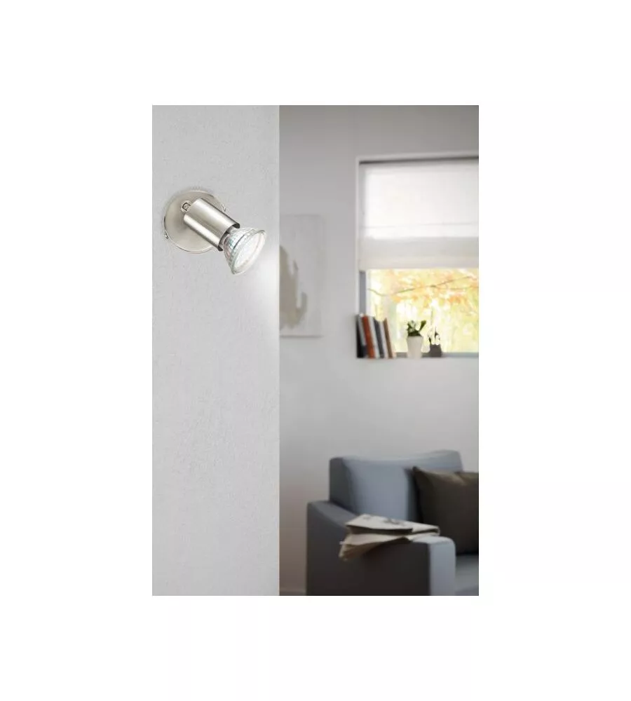 Faretto a parete da interno eglo "buzz led" grigio 3000k