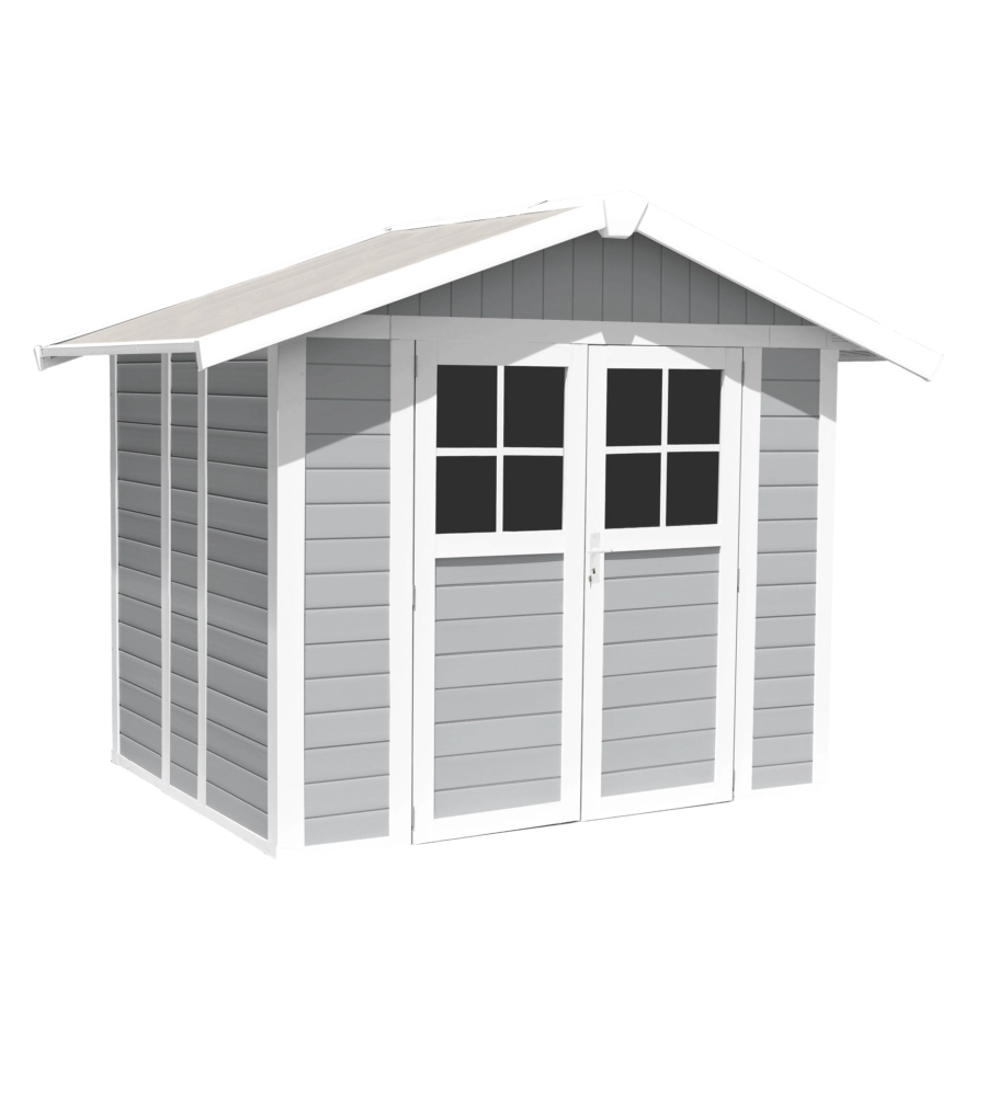 Casetta da giardino in pvc grosfillex "deco 5" grigio e bianco 295x261x236 cm - cod. 22905235