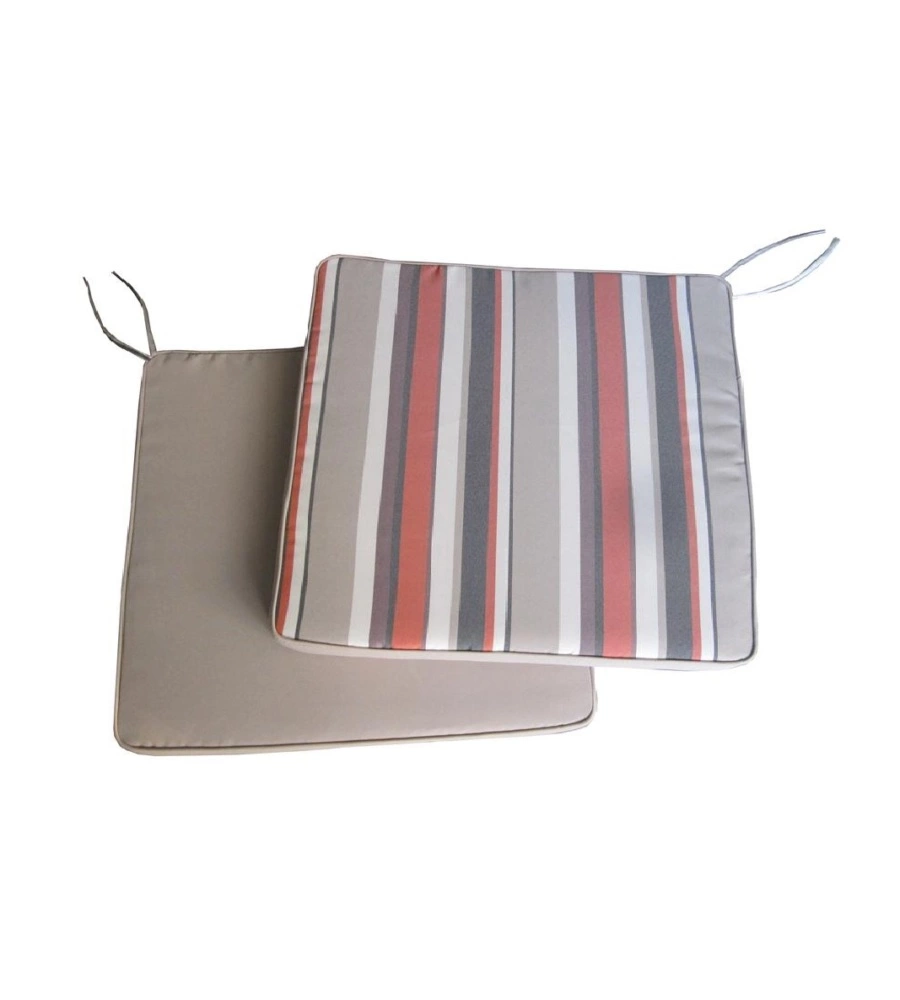 Cuscino per sedia da esterno con fantasia a righe ecru 40x40 cm