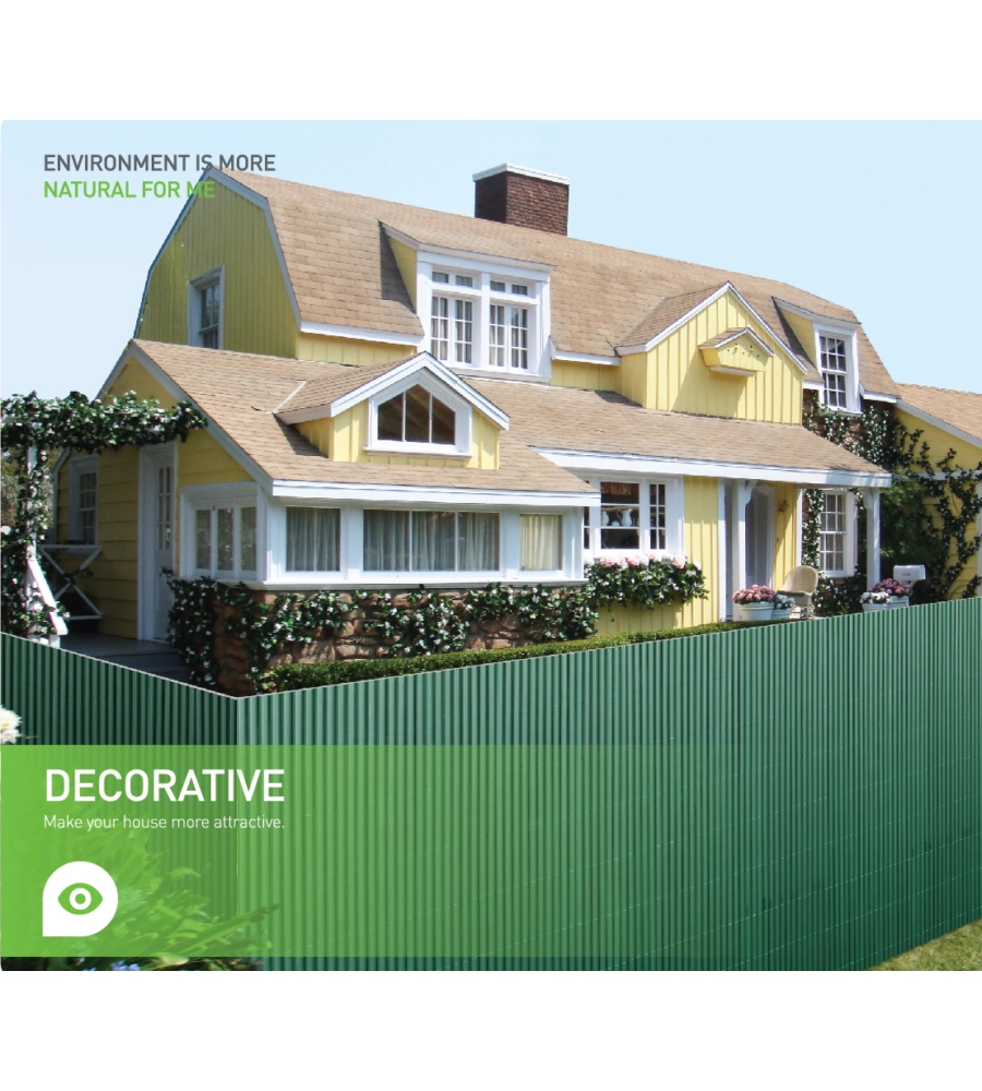 Recinzione da esterno in pvc eurogarden monofacciale verde 3x1 metri