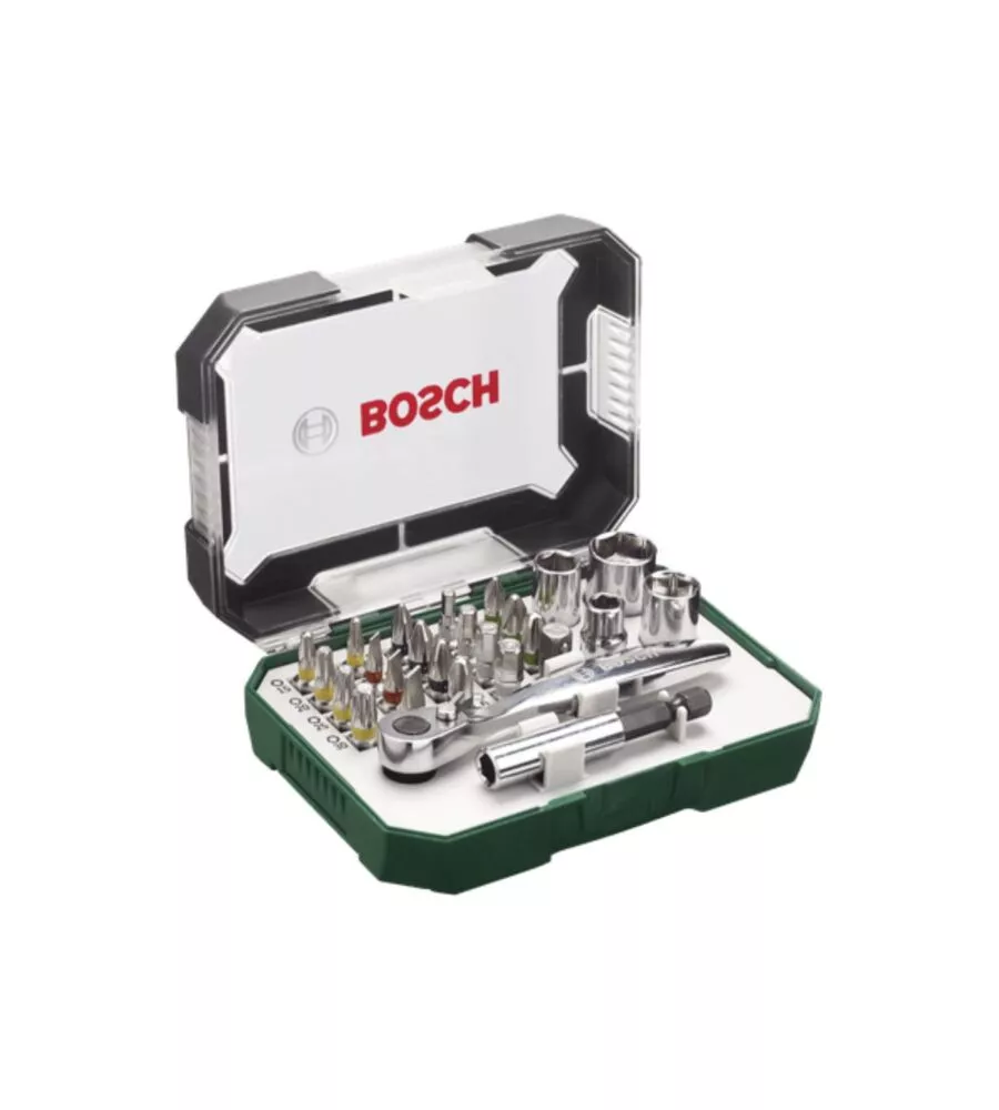 Kit avvitamento bosch con cricchetto 26 pezzi