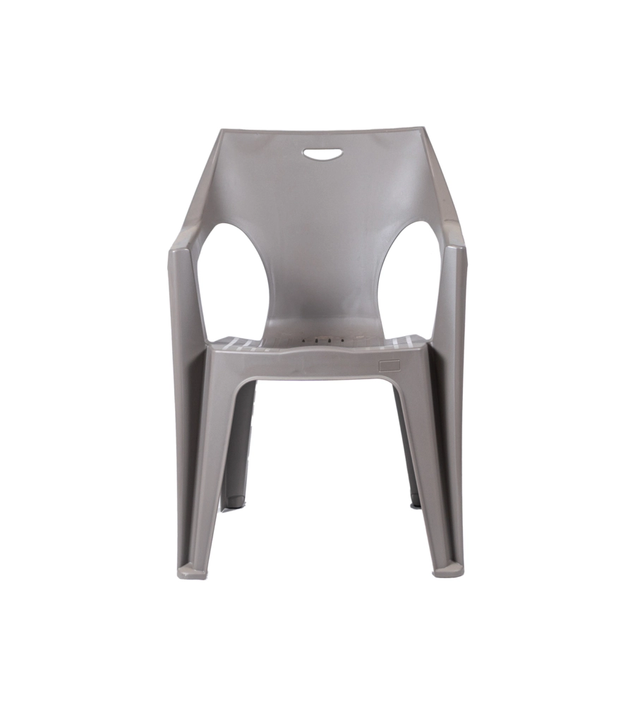 Sedia da esterno con schienale medio "kreta" in polipropilene taupe 56x55x80 cm