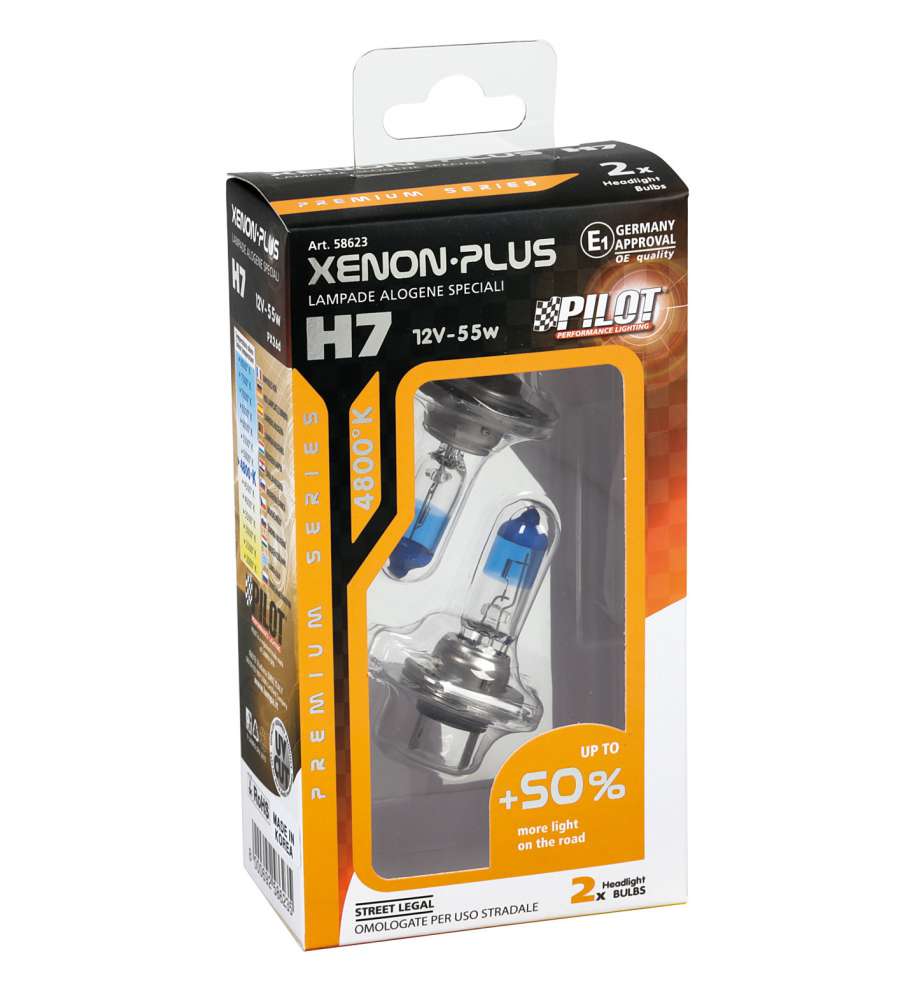 LAMPADA ALOGENA 12V XENON PLUS +50% LUCE - H7 - 55W - PX26D - 2 PZ  - SCATOLA  58623