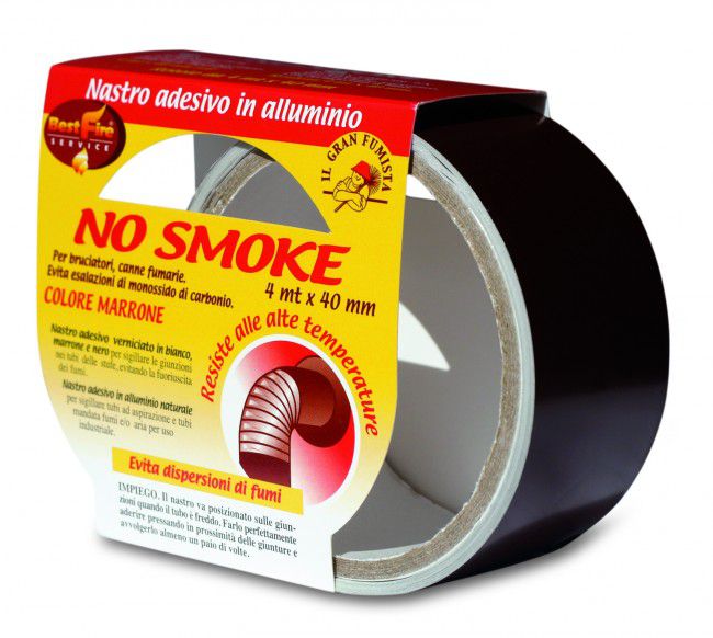 NASTRO ADESIVO BEST FIRE "NO SMOKE" IN ALLUMINIO COLORE MARRONE, 40 MM X 4 MT