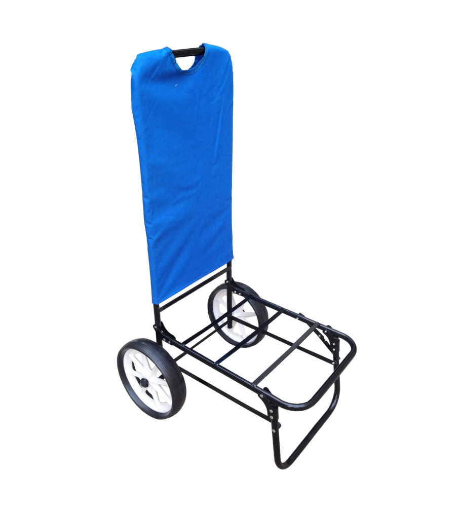 Trolley da spiaggia con ruote blu navy, 62x49x107 cm