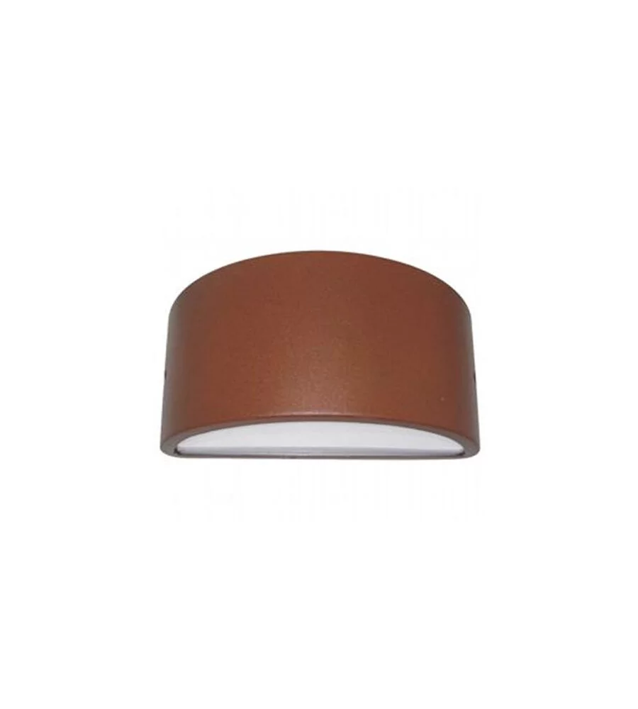 Applique chiusa in alluminio per esterno - colore corten.