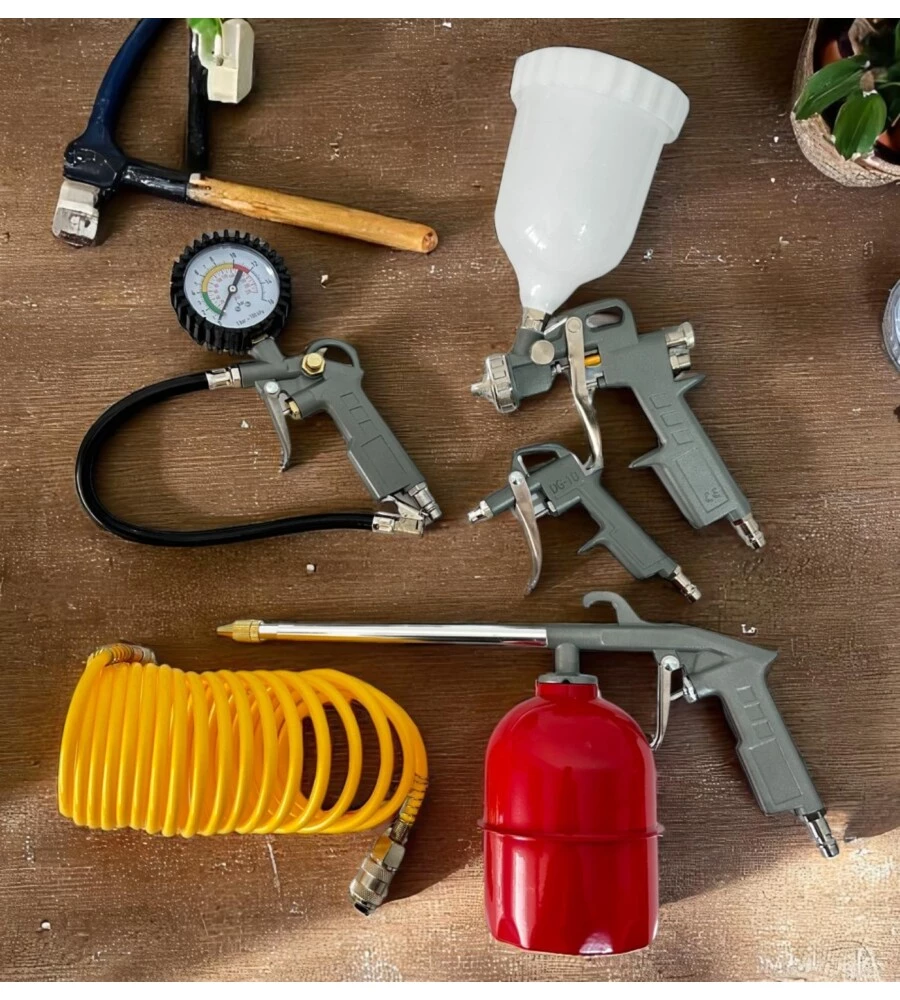 Kit 5 utensili con attacco rapido per compressore d'aria system+