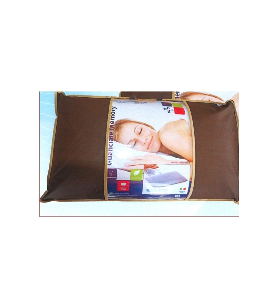 Guanciale sagomato in memory foam bianco 72x42 cm
