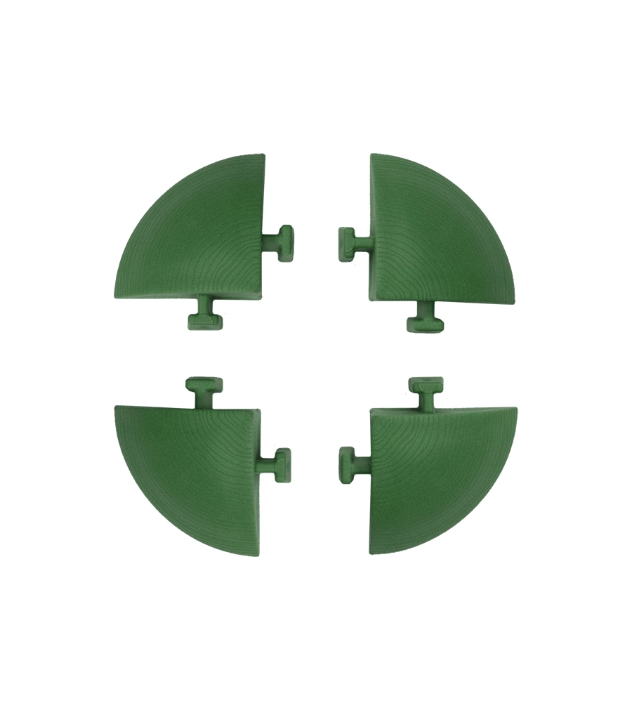 Kit 4 angolari polipropilene verde per pavimentazione esterna, 54x54x25 mm