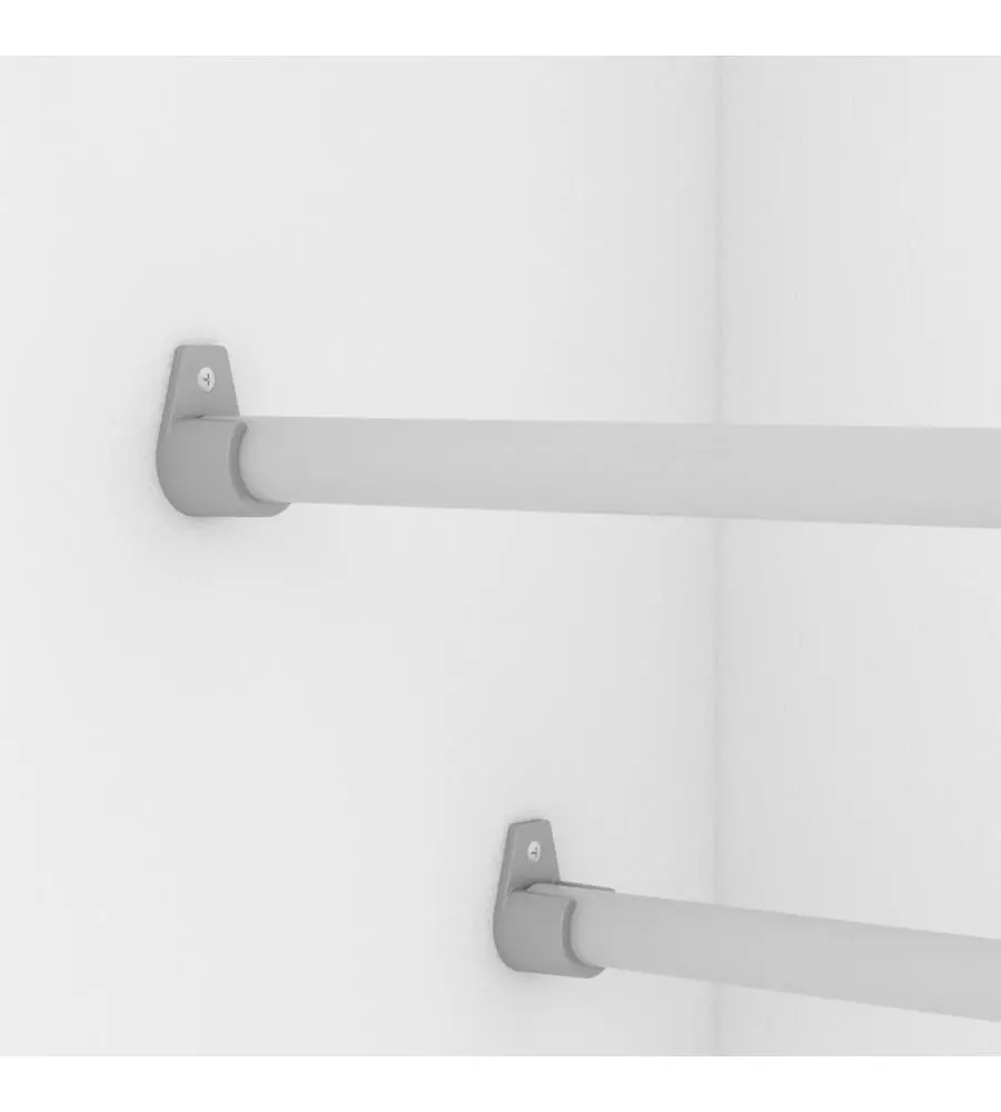 Armadio scarpiera bianco con anta a specchio, 50x20x180 cm