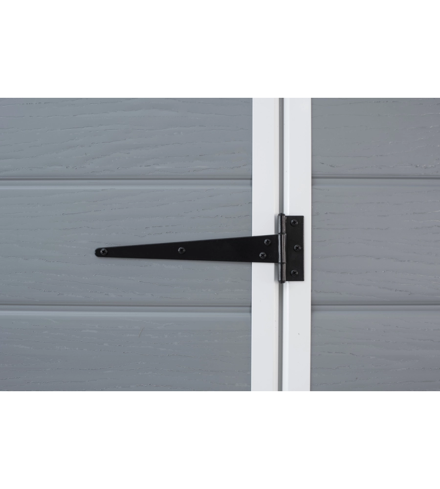 Casetta da giardino keter "manor 6x5" in resina colore grigio con porta battente doppia 185x152x226 cm