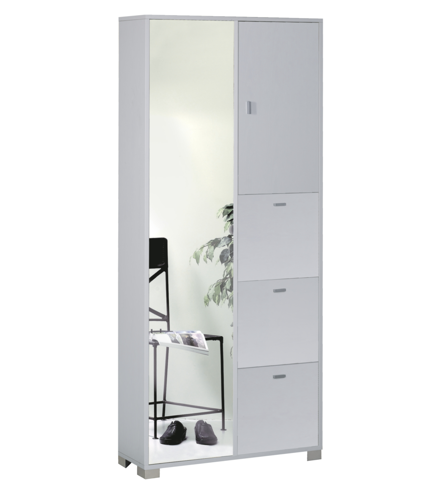 Mobile 5 ante bianco con specchio, 83x190x29 cm