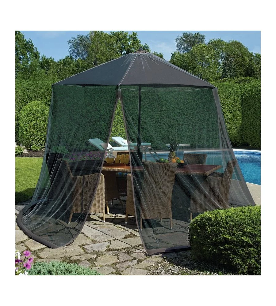 Set 4 Teli Zanzariera Per Gazebo Da Giardino 3x3 M Kit Di 4 Zanzariere Con Velcro 300x300x200h Cm Verde