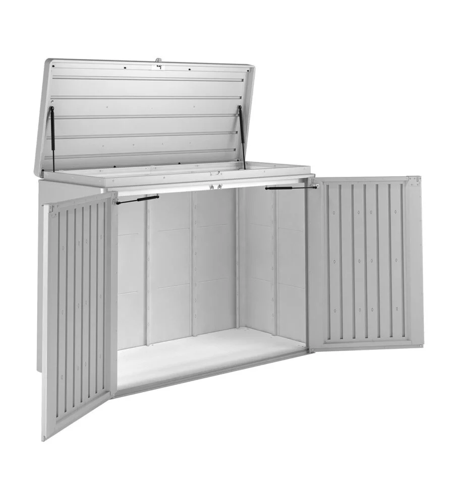 Copribidone o portattrezzi biohort "highboard 160" in acciaio zincato grigio quarzo metallizzato - cod. 70015