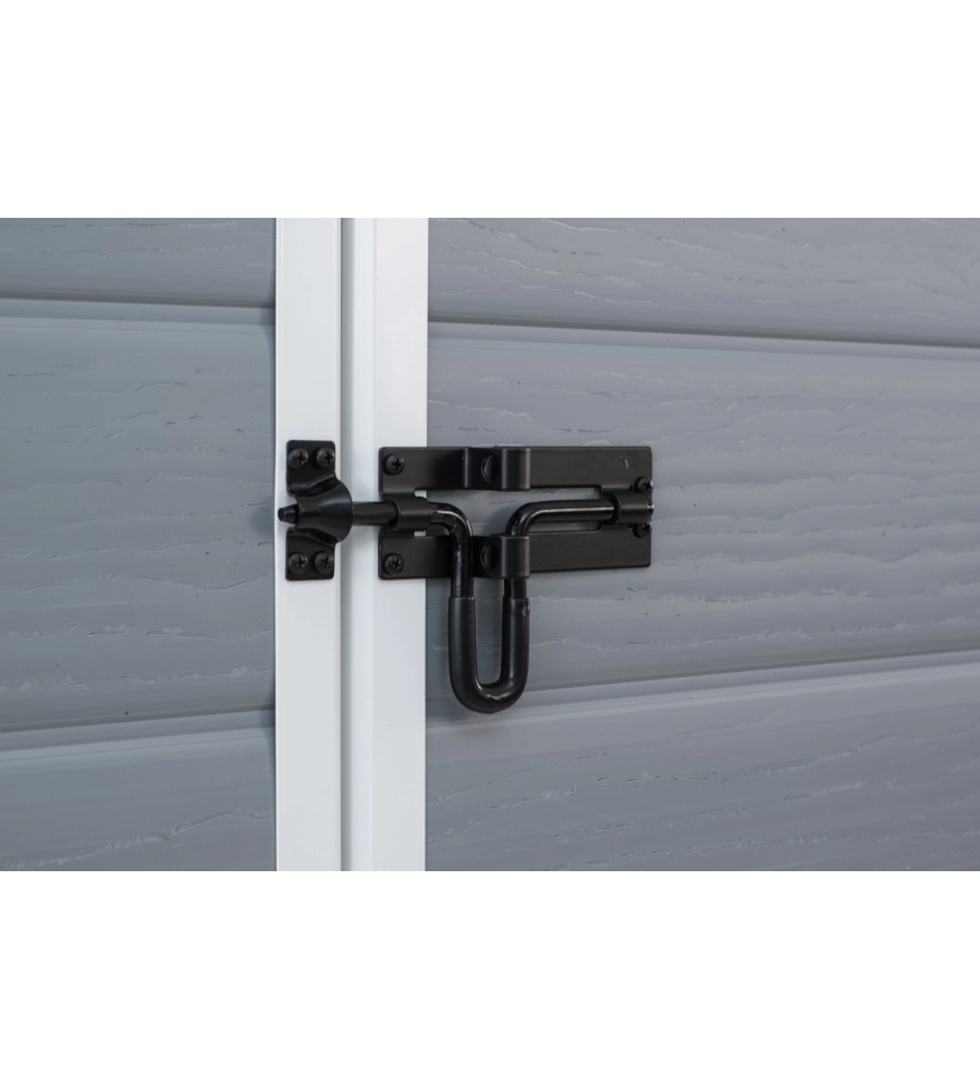 Casetta da giardino keter "manor 6x8" in resina colore grigio con porta battente doppia 185,8x236,8x227 cm