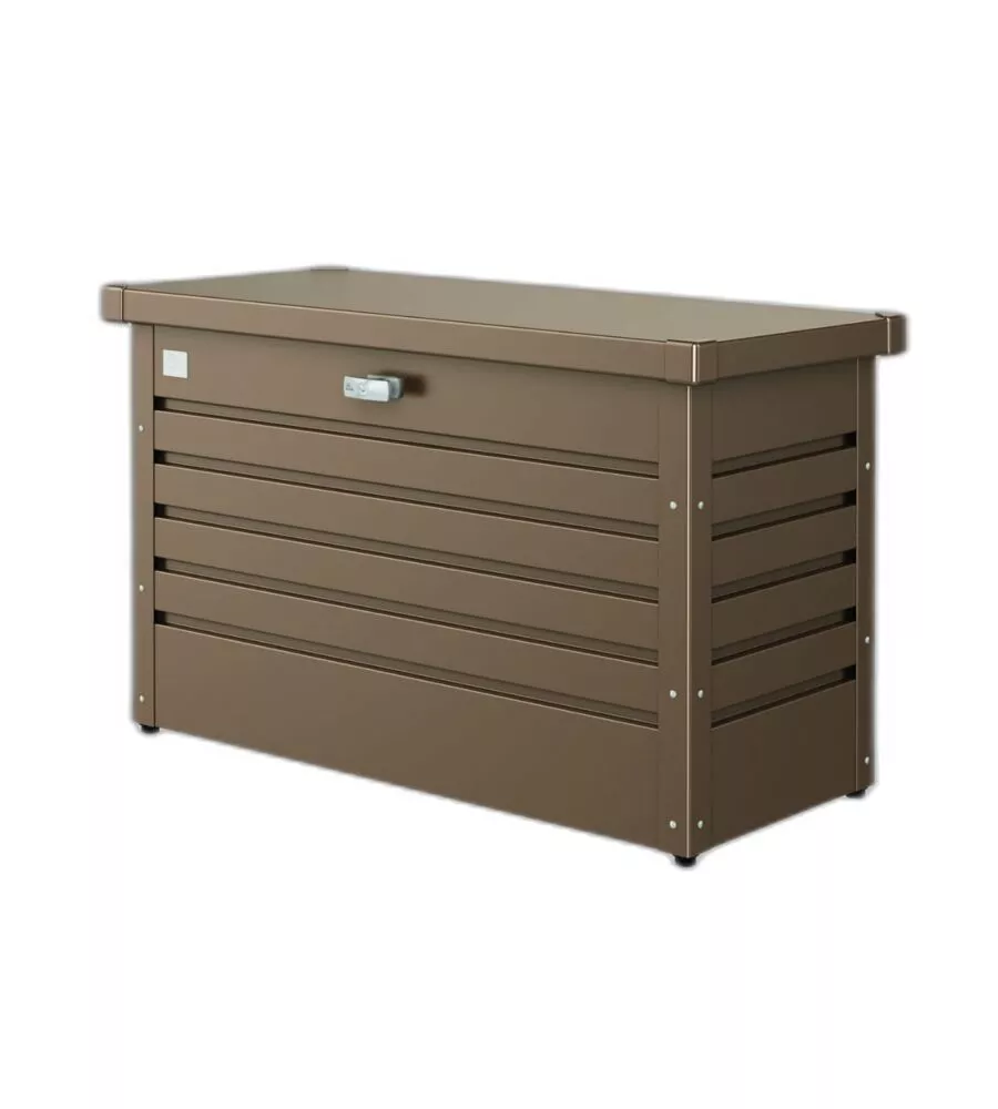 Baule da esterno impermeabile biohort "100" in acciaio zincato bronzo metallizzato 195 lt 101x46x61 cm - cod. 62010