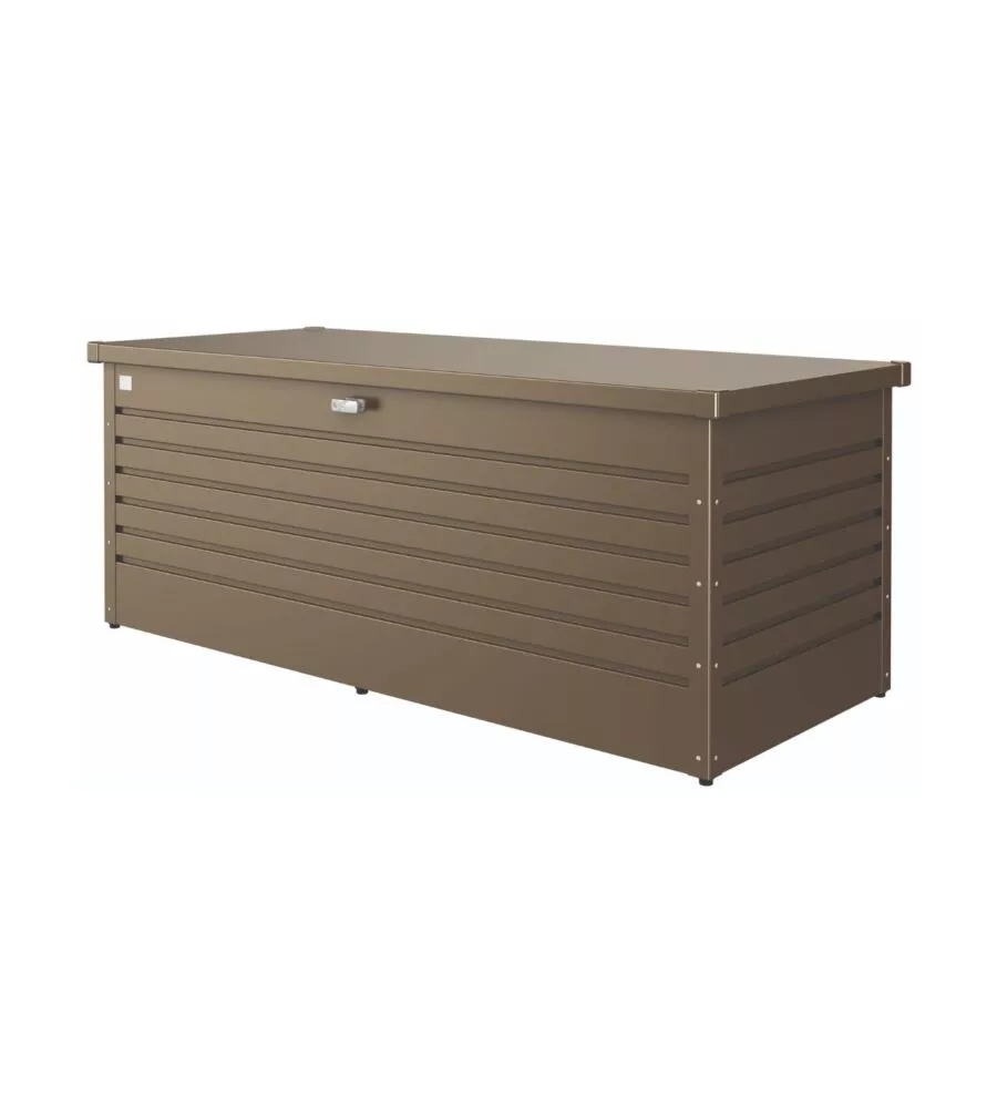 Baule da esterno impermeabile biohort "180" in acciaio zincato bronzo metallizzato 800 lt 181x79x71 cm - cod. 62030