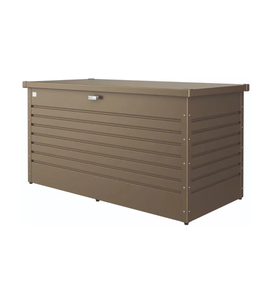 Baule da esterno impermeabile biohort "160" in acciaio zincato bronzo metallizzato 830 lt 160x79x83 cm - cod. 62060