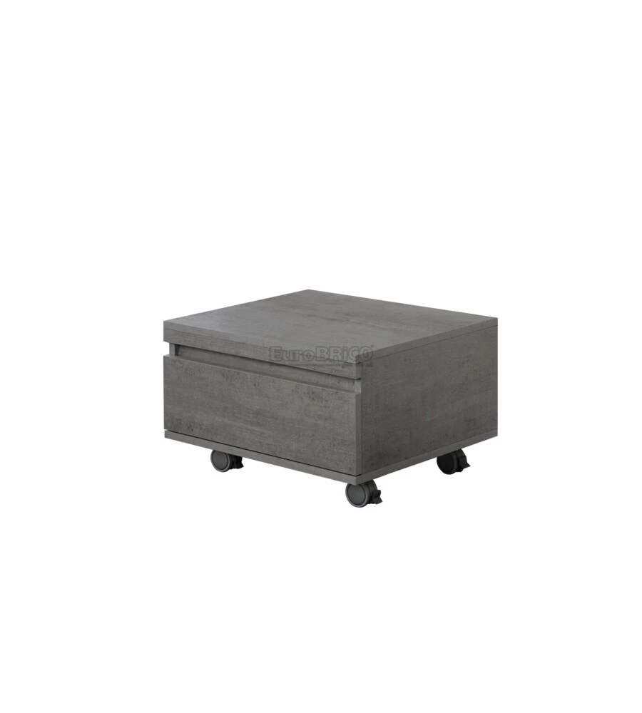 Cassettiera su ruote "shelf" 1 cassetto cemento, 58x48x29,5 cm